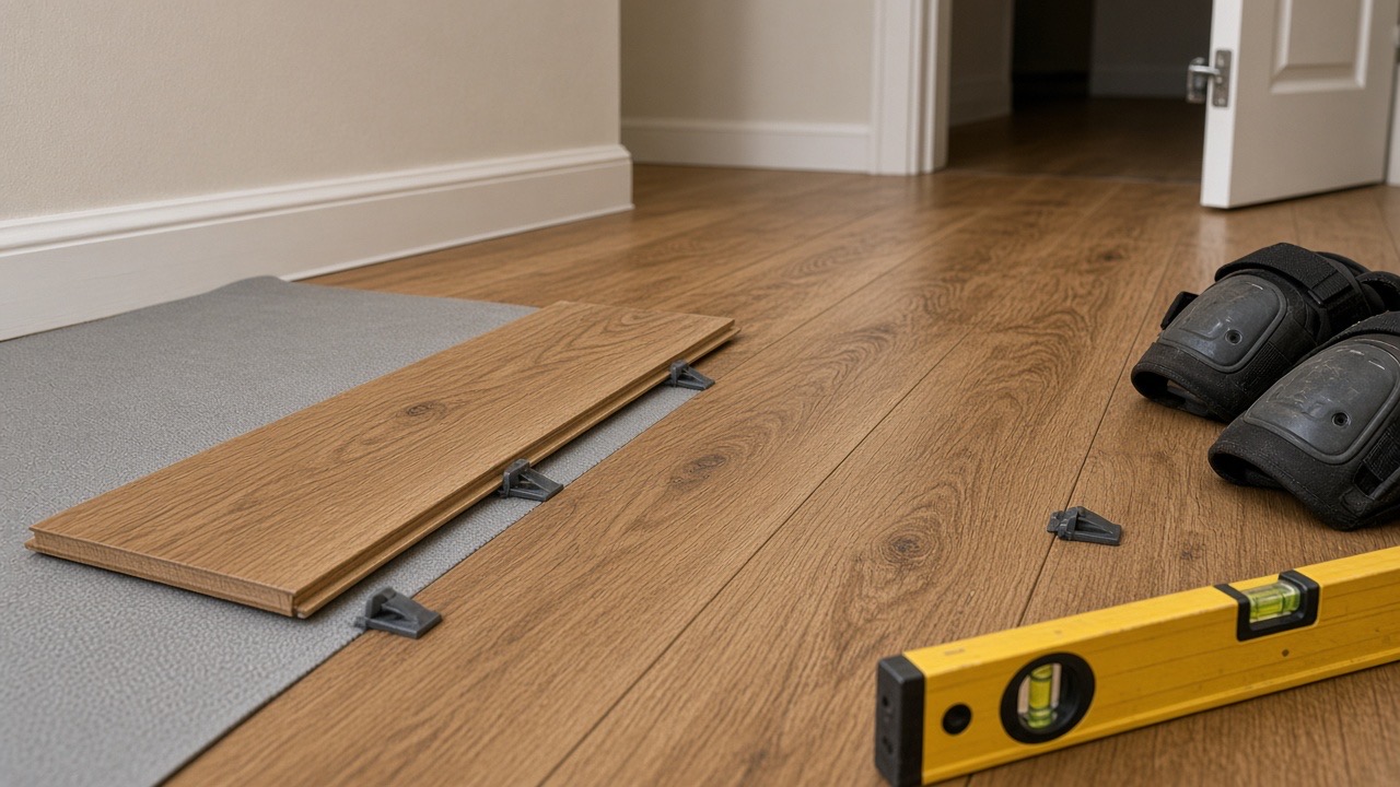 Oak flooring being fitted