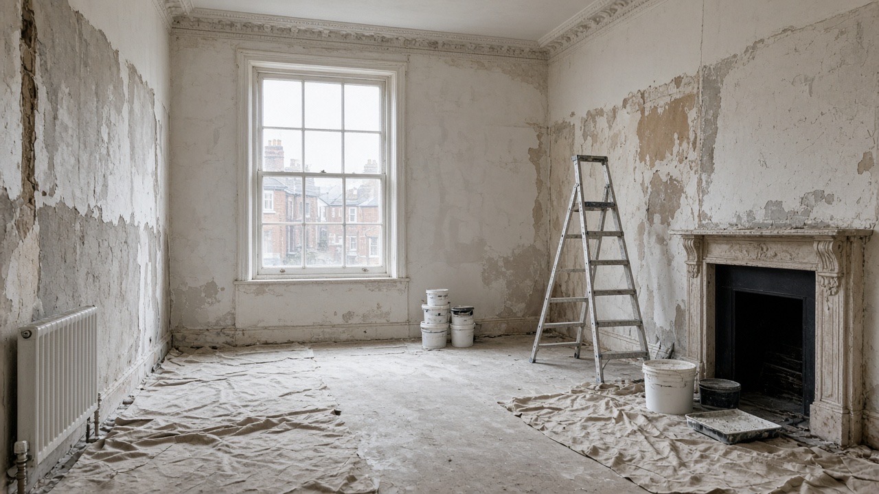Living room renovation in a London terrace